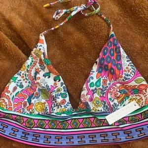 Trina Turk Women's Banded Triangle Halter Bikini Swimsuit Top